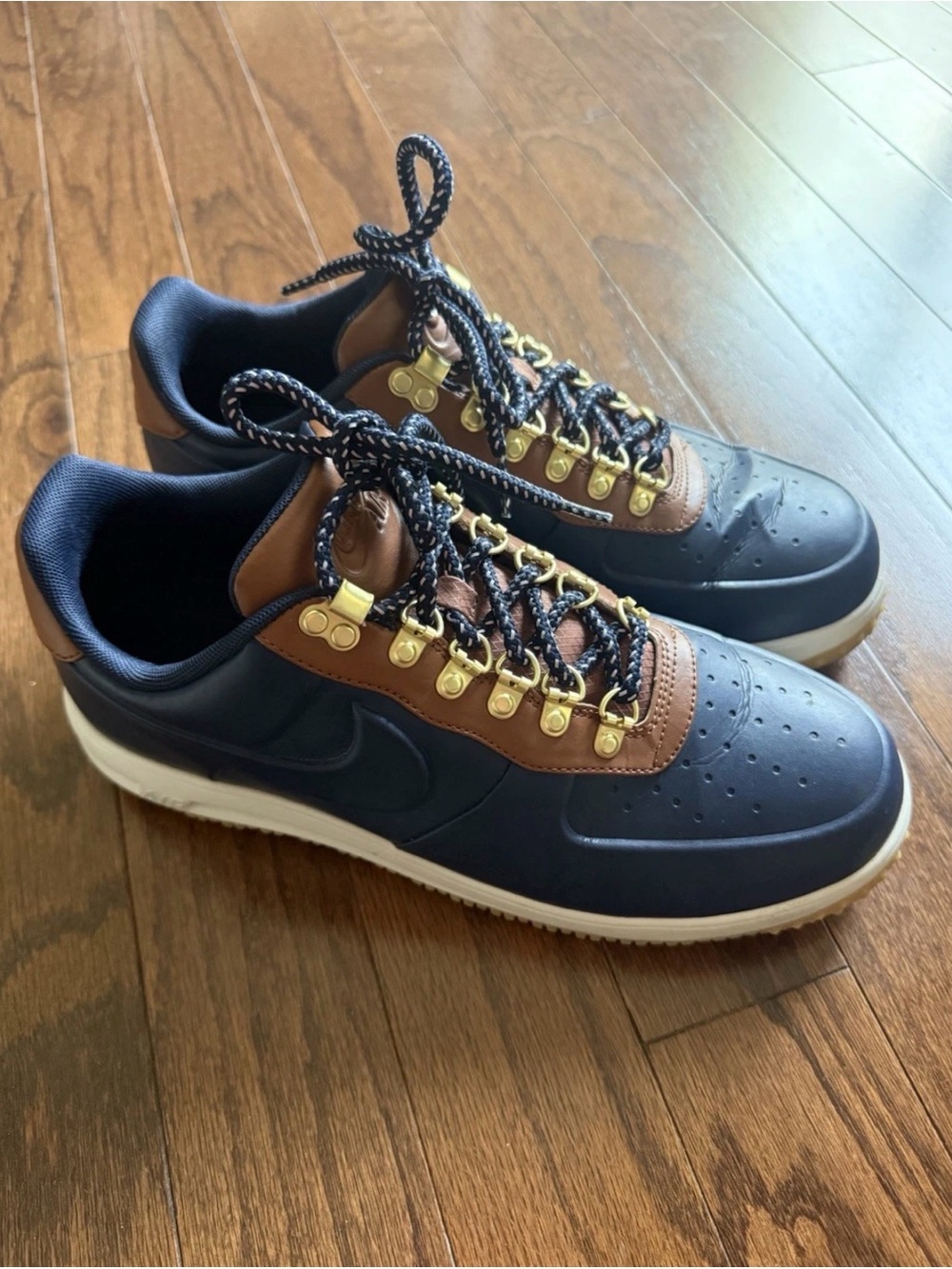 Nike Men’s size 10.5 lunar force one duckboot low obsidian & saddle brown
